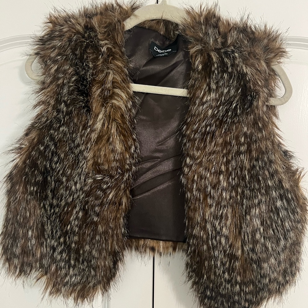 bebe Faux Fur Multi-Brown Vest